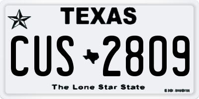 TX license plate CUS2809