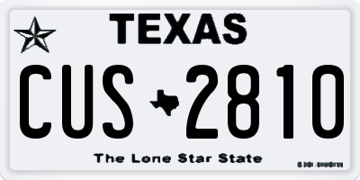 TX license plate CUS2810