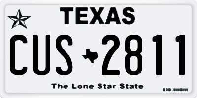 TX license plate CUS2811