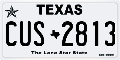 TX license plate CUS2813