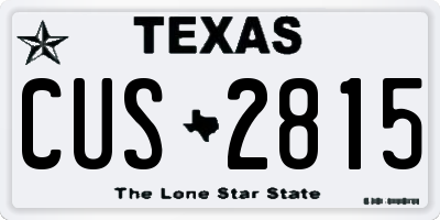 TX license plate CUS2815