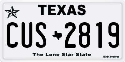 TX license plate CUS2819