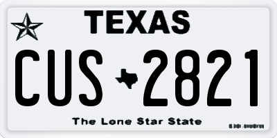 TX license plate CUS2821