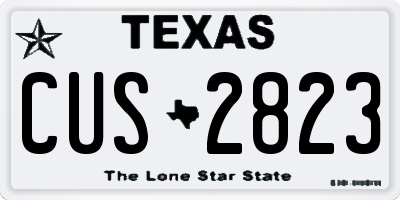 TX license plate CUS2823