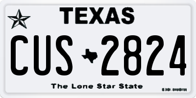 TX license plate CUS2824