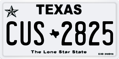 TX license plate CUS2825