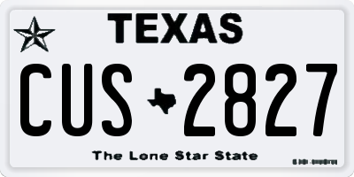 TX license plate CUS2827