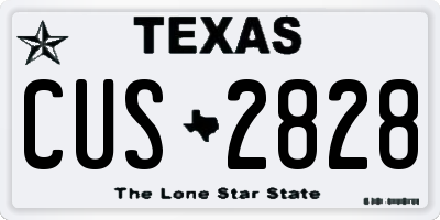TX license plate CUS2828