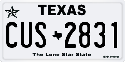 TX license plate CUS2831