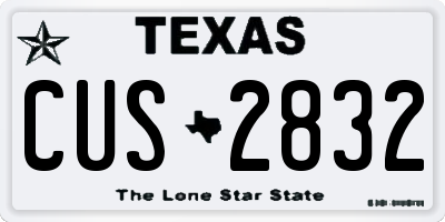 TX license plate CUS2832