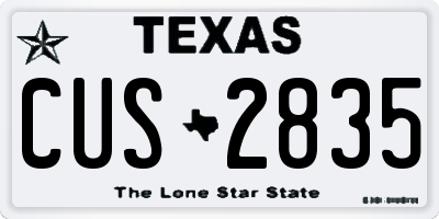 TX license plate CUS2835