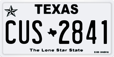 TX license plate CUS2841