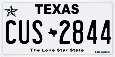 TX license plate CUS2844