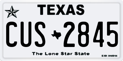 TX license plate CUS2845