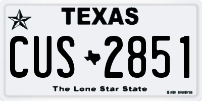 TX license plate CUS2851