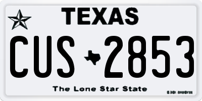 TX license plate CUS2853