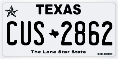 TX license plate CUS2862