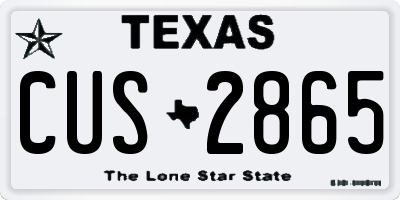 TX license plate CUS2865