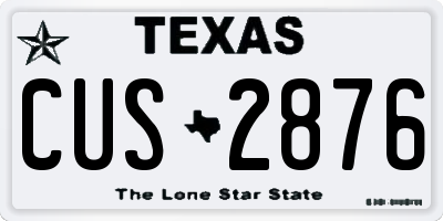 TX license plate CUS2876