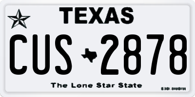 TX license plate CUS2878