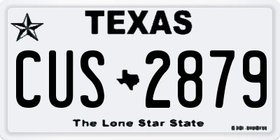 TX license plate CUS2879