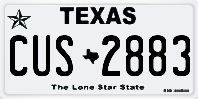 TX license plate CUS2883
