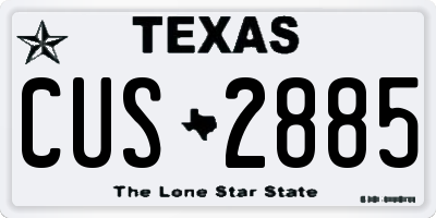 TX license plate CUS2885