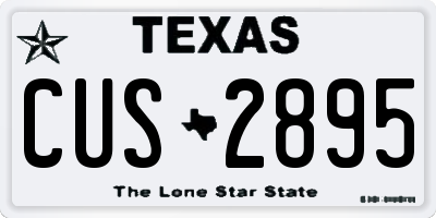 TX license plate CUS2895