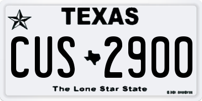 TX license plate CUS2900