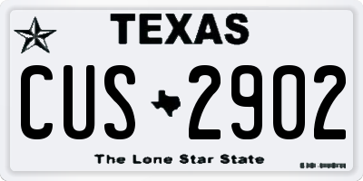 TX license plate CUS2902