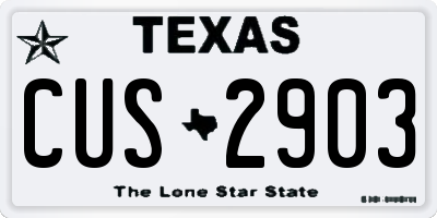 TX license plate CUS2903