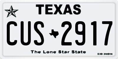 TX license plate CUS2917