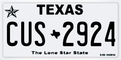TX license plate CUS2924