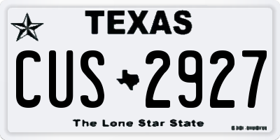 TX license plate CUS2927
