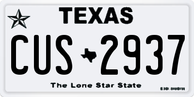 TX license plate CUS2937