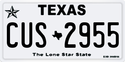 TX license plate CUS2955