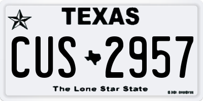 TX license plate CUS2957