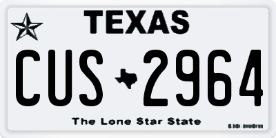 TX license plate CUS2964