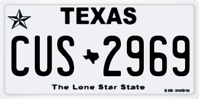TX license plate CUS2969