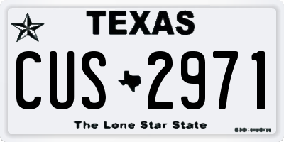 TX license plate CUS2971