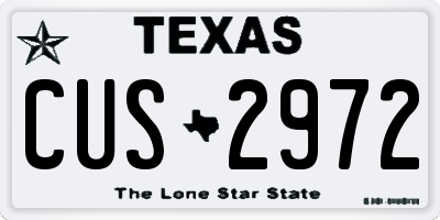 TX license plate CUS2972