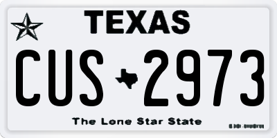 TX license plate CUS2973