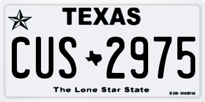 TX license plate CUS2975