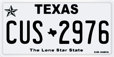 TX license plate CUS2976