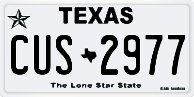 TX license plate CUS2977