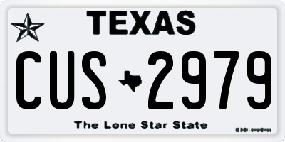 TX license plate CUS2979