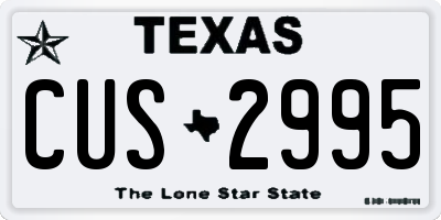 TX license plate CUS2995