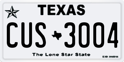 TX license plate CUS3004