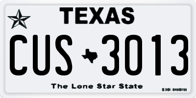 TX license plate CUS3013