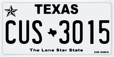 TX license plate CUS3015